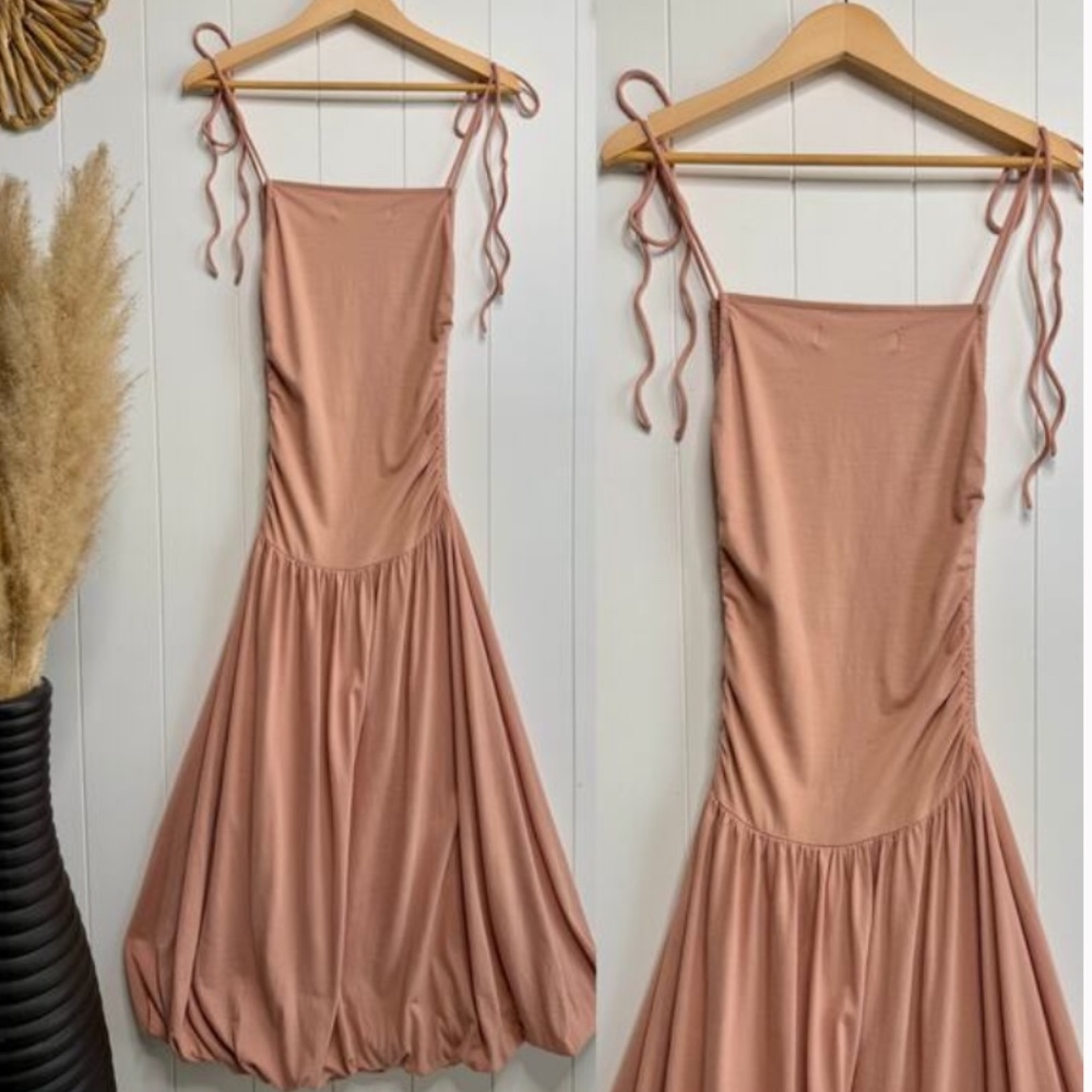 Free People Bubble Midi Dress in Tuscany Rose